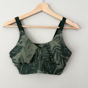 Aerie Green Tropical Print Athletic Sports Bra Bralette
